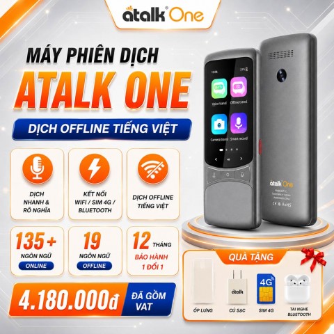 ATalk One | Máy phiên dịch thông minh 138 ngôn ngữ