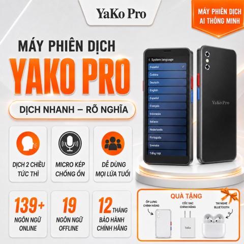 Yako Pro | Máy dịch thông minh 139 ngôn ngữ giá rẻ