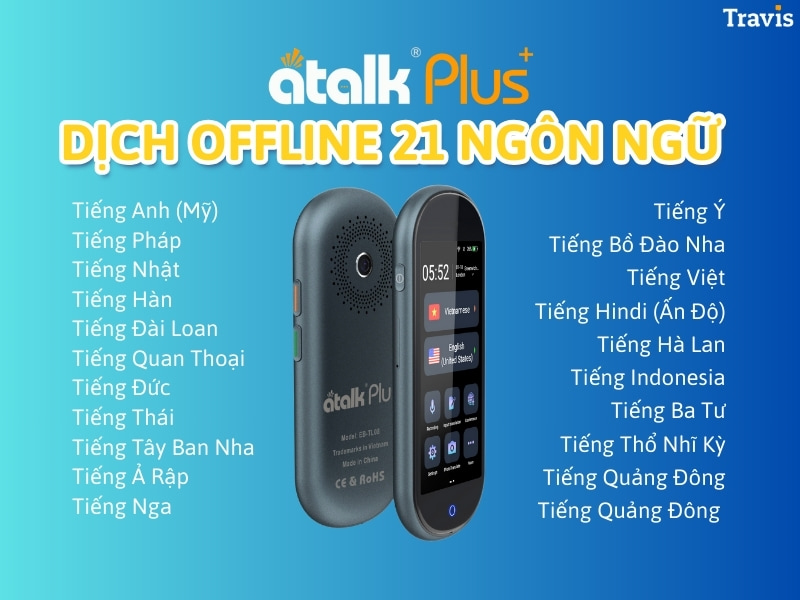 Danh sách dịch Offline 21 ngôn ngữ trên ATalk Plus+