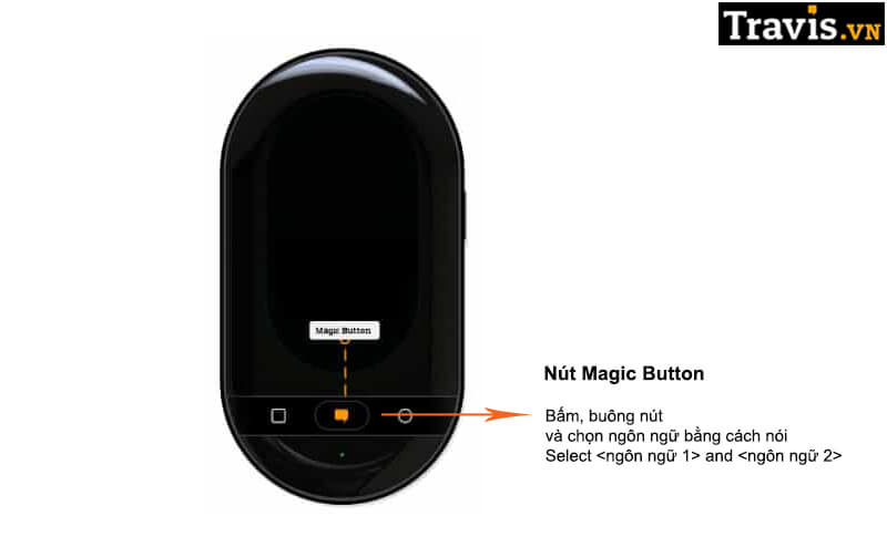 Sử dụng nút Magic Button chọn ngôn ngữ Travis Touch