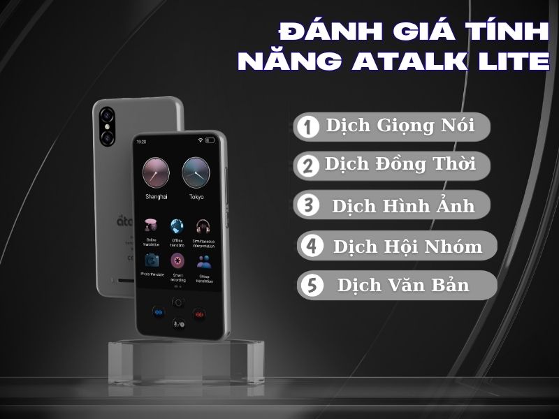 Đánh Giá Các Tính Năng Cốt Lõi Máy Dịch Ngôn Ngữ ATalk Lite