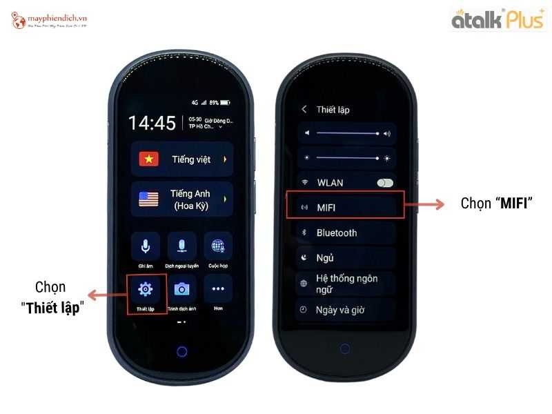 Máy phiên dịch ATalk Plus hỗ trợ tính năng phát Wi-Fi di động