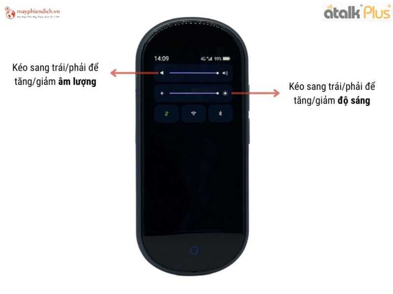 Kéo sang trái để giảm hoặc sang phải để tăng theo nhu cầu sử dụng