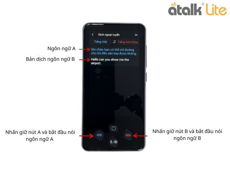 Các Bước Dịch Giọng Nói Ngoại Tuyến Trên ATalk Lite