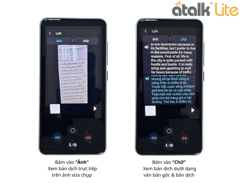 Các Bước Dùng Tính Năng Dịch Hình Ảnh Trên ATalk Lite