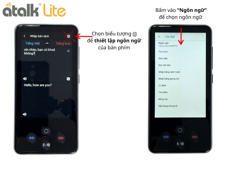 Cài Đặt Bàn Phím Ngôn Ngữ Cho ATalk Lite