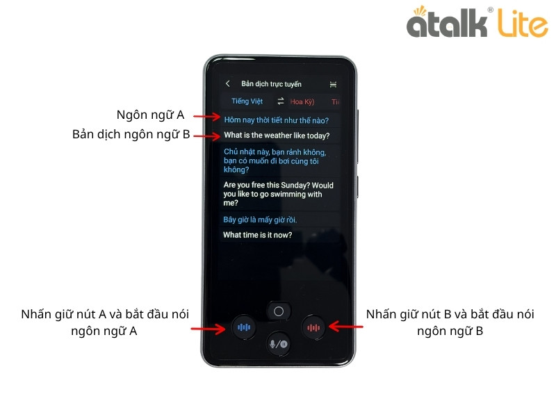 Hướng Dẫn Sử Dụng Máy Phiên Dịch ATalk Lite Tính Năng Phiên Dịch Trực Tuyến