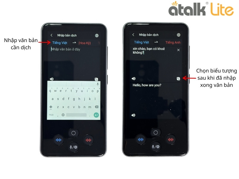Hướng Dẫn Sử Dụng Tính Năng Dịch Văn Bản Trên ATalk Lite