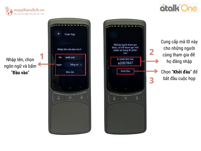 Atalk One sẽ tự động phiên dịch sang ngôn ngữ của các thành viên