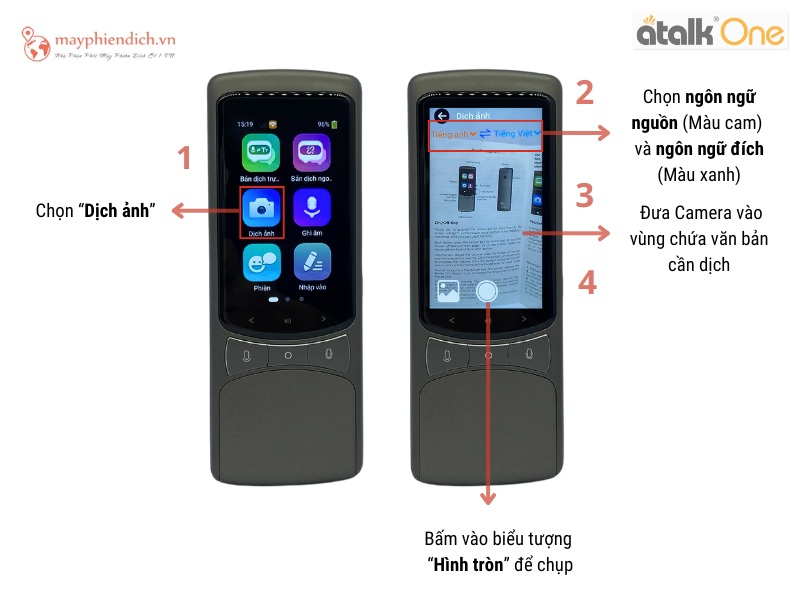 Chờ 3s để máy trả kết quả bản dịch