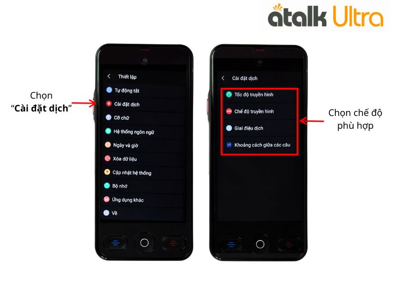 Cách Cài Đặt Dịch Trên ATalk Ultra Cách Cài Đặt Dịch Trên ATalk Ultra