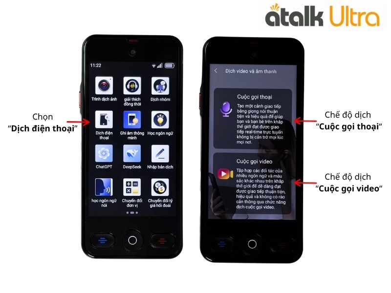Cách Dịch Cuộc Gọi Video Trên Máy Phiên Dịch ATalk Ultra Cách Dịch Cuộc Gọi Video Trên Máy Phiên Dịch ATalk Ultra