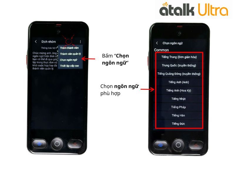 Cách Sử Dụng Tính Năng Dịch Hội Nhóm Trên Máy Phiên Dịch ATalk Ultra Cách Sử Dụng Tính Năng Dịch Hội Nhóm Trên Máy Phiên Dịch ATalk Ultra