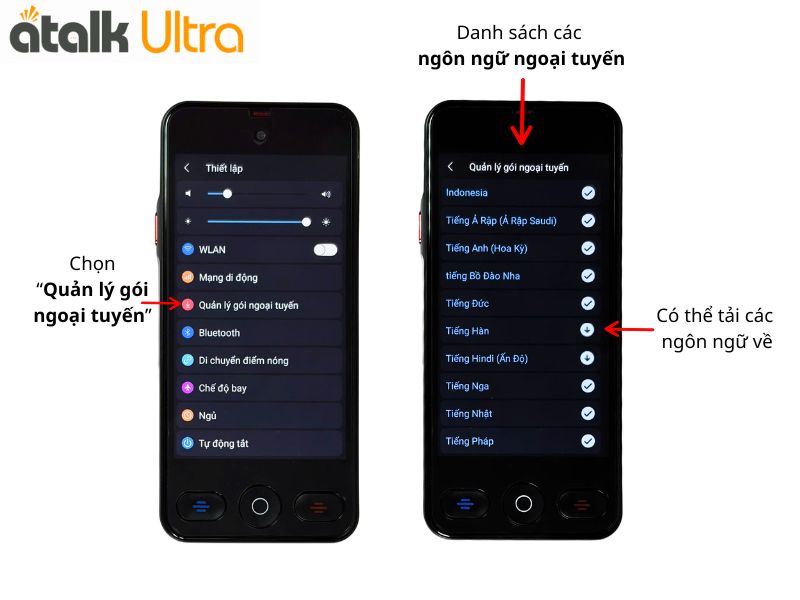 Cách Tải Ngôn Ngữ Dịch Ngoại Tuyến Trên Máy Dịch ATalk Ultra Cách Tải Ngôn Ngữ Dịch Ngoại Tuyến Trên Máy Dịch ATalk Ultra
