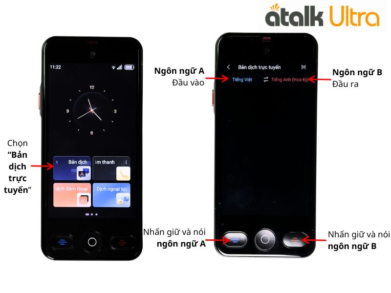 Hướng Dẫn Dịch Giọng Nói Online Trên Máy Phiên Dịch ATalk Ultra Hướng Dẫn Dịch Giọng Nói Online Trên Máy Phiên Dịch ATalk Ultra