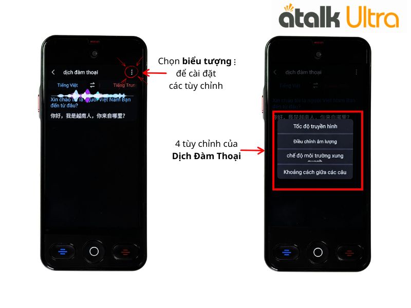 Tính Năng Dịch Đàm Thoại Trên Máy Phiên Dịch Cầm Tay Atalk Ultra Tính Năng Dịch Đàm Thoại Trên Máy Phiên Dịch Cầm Tay Atalk Ultra