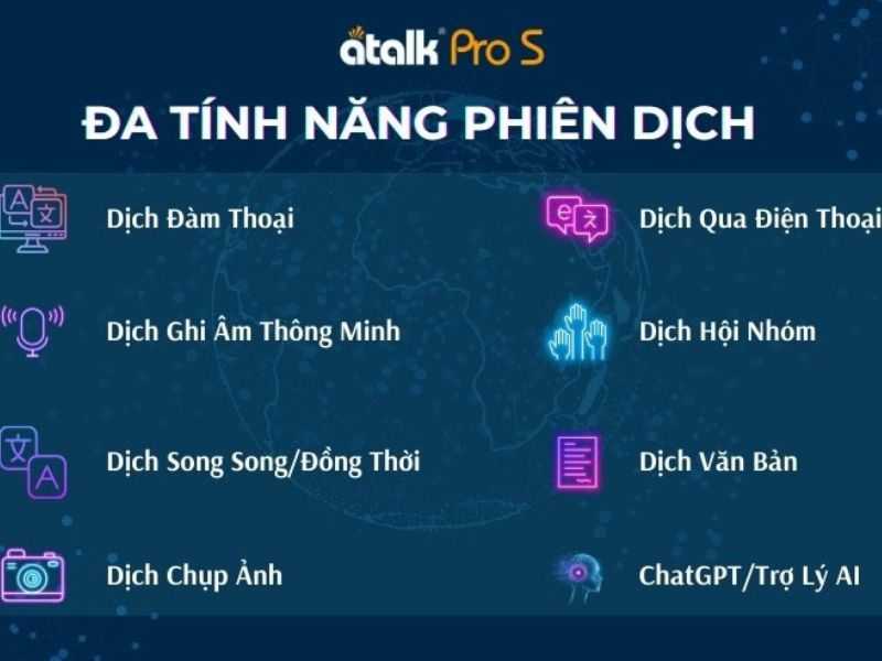 Atalk Pro S là hỗ trợ ngôn ngữ tiếng Việt cực tốt ở cả hai chiều