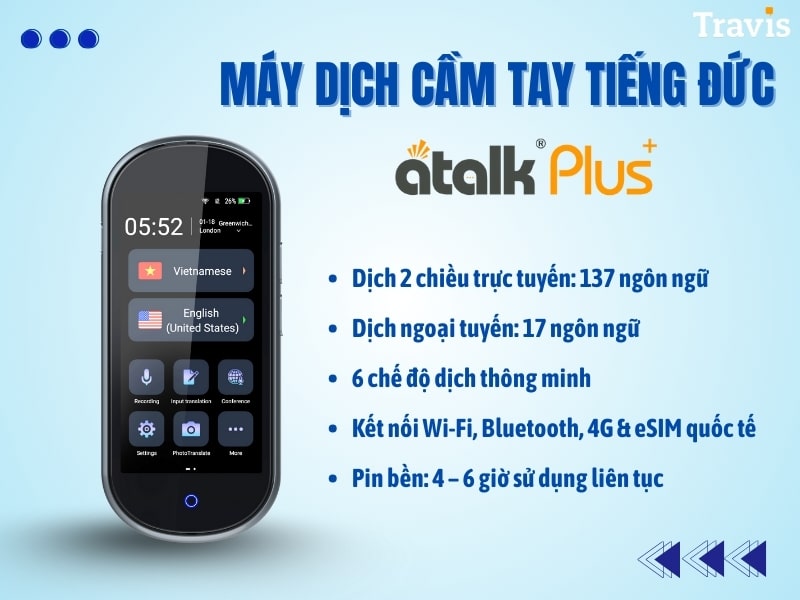 Máy dịch cầm tay tiếng Đức ATalk Plus+