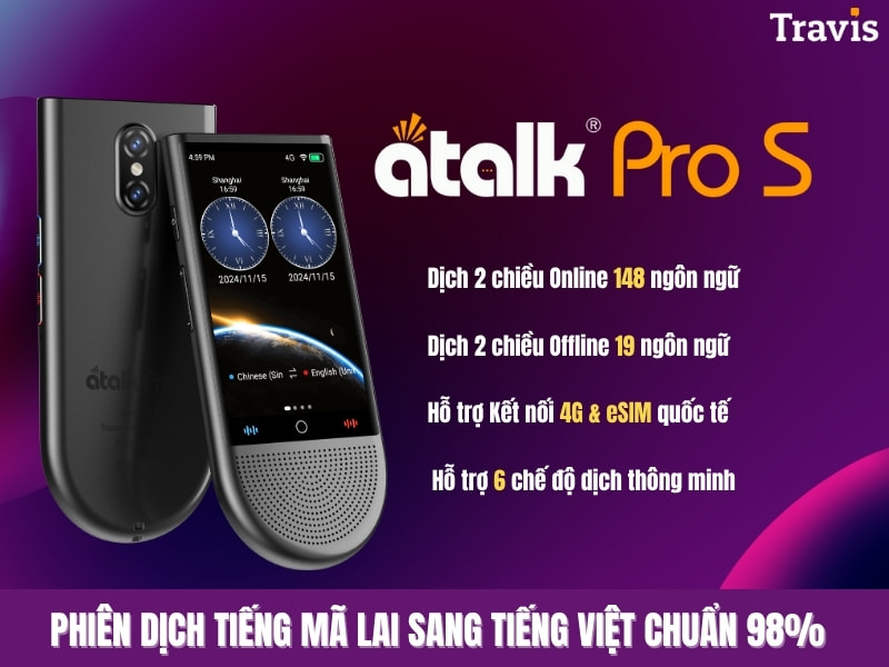 Máy Dịch Ngôn Ngữ Tiếng Malaysia Sang Tiếng Việt ATalk Pro S