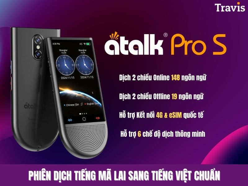 Máy Dịch Ngôn Ngữ Tiếng Malaysia Sang Tiếng Việt ATalk Pro S