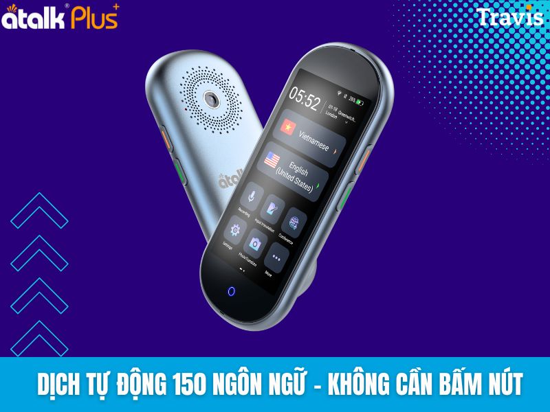 ATalk Plus+ Máy phiên dịch tiếng Tây Ban Nha Dịch Tự Động 150 Ngôn Ngữ - Không Cần Bấm Nút