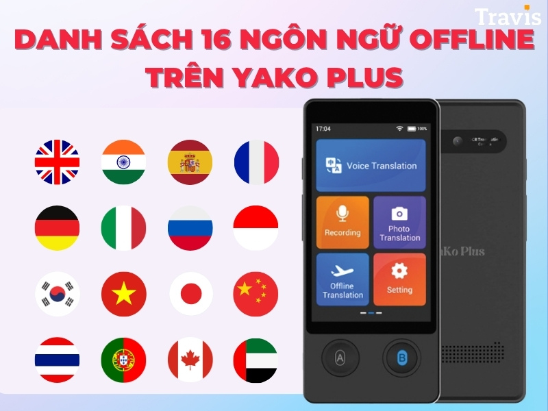 YaKo Plus Hỗ Trợ Dịch 16 Ngôn Ngữ Offline