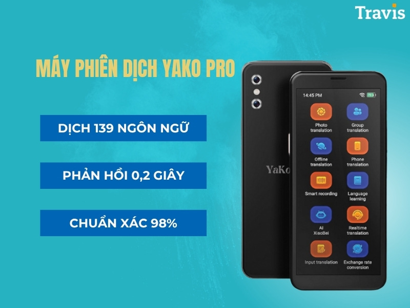 Máy phiên dịch Yako Pro Dịch 2 chiều đa ngôn ngữ Máy phiên dịch Yako Pro Dịch 2 chiều đa ngôn ngữ