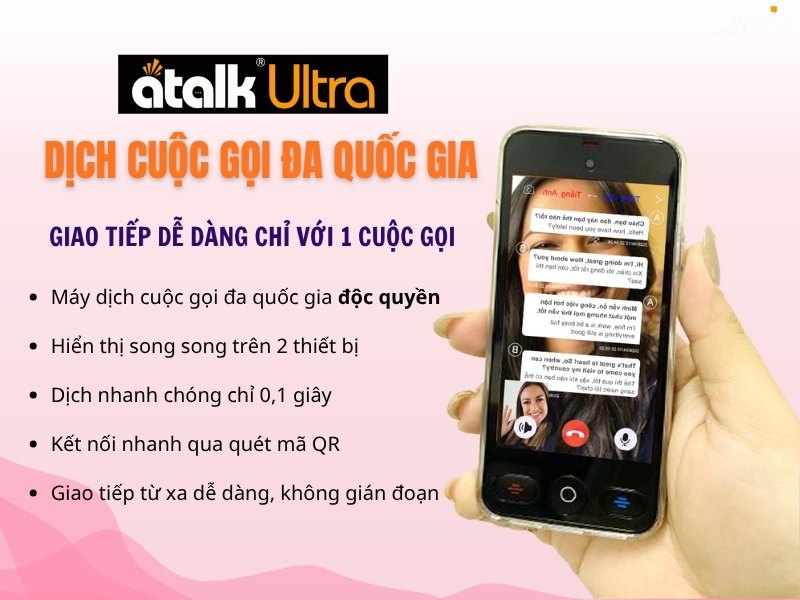 Máy Phiên Dịch Cầm Tay ATalk Ultra - Dịch Cuộc Gọi Đa Quốc Gia